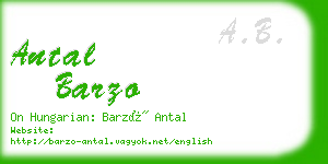 antal barzo business card